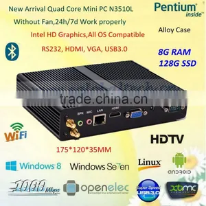 4GB RAM 1TB Harddisk WIFI Bluetooth Win7 Pre-installed Tiny Computer With Quad Cores Fanless USB3.0 HD Ports thumbnail-4
