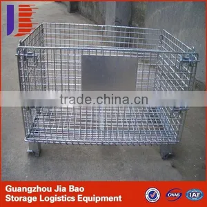 Capacity 1000kg Zinc Plated Warehouse Foldable Steel Storage Cages thumbnail-1