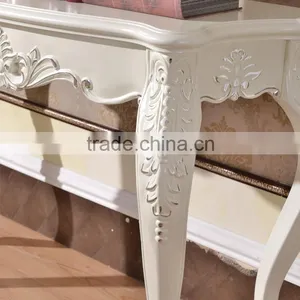 Italy Design Luxury Dining Room Silver Painted Carving Classic Console Table thumbnail-5