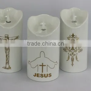 Church Candle Flameless LED Candle in Ceramic thumbnail-1