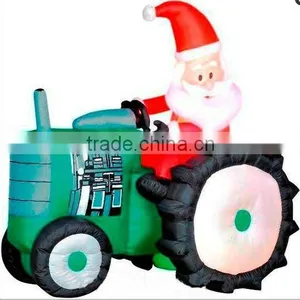 2012 Hot Christmas Inflatable,santa Claus on the Tractor Decoration thumbnail-1