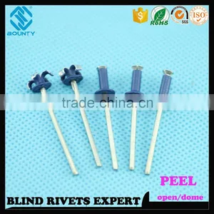 HOT SELLING OPEN END FACTORY RECESSED CROWN ALU/ST PEEL RIVETS thumbnail-1