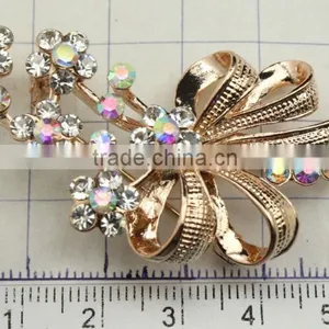 Color Rhinestone Flower Brooch Pins,Flower AB Rhinestone Brooch Pin For Dresses thumbnail-3