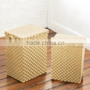 Unique Plastic Woven Storage Tote, Set of 2 thumbnail-2