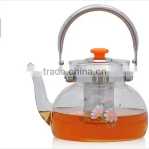 Hot Selling Customized Transparent Heat-reisistant Glass Teapot With Stainless Steel Infuser/Filter/Strainer thumbnail-4