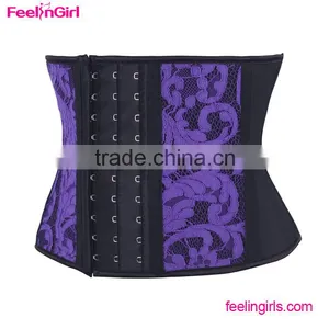 Purple Lace Trim 9 Steel Bone Waist Cincher Corset thumbnail-2