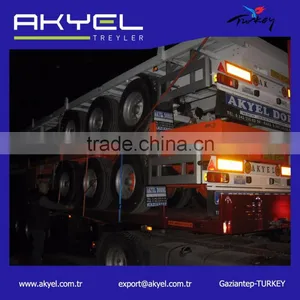 Tri Axle 40feet 12500mm Flatbed Container Semi Trailer,trailer Container,trailer Chassis,container Lorry for Sale thumbnail-4