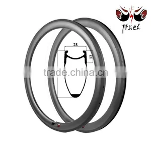 High Promotion 50mm Carbon Clincher Rims Clincher Carbon Wheelset, 50mm Carbon Clincher Rims 23mm Width Bike Rims for Sale thumbnail-1