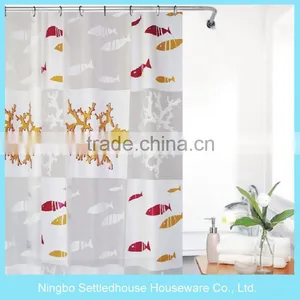 Ocean Bright Colored Biological PEVA Shower Curtain With Weight thumbnail-1