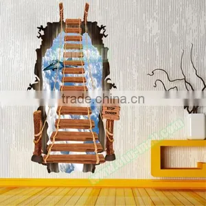 3D Creative Broken Wall Effect Stairway Pattern PVC Wall Sticker thumbnail-3
