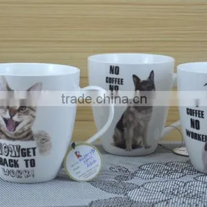 11OZ Love Cat Design Full Decal Print Coffee Cups, Shiny Surface Porcelain Mug, KL5004-11025 thumbnail-2