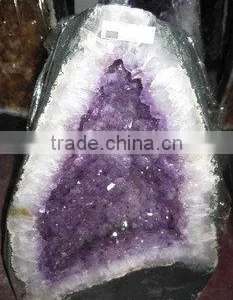 Natural Rock Amythest Geode thumbnail-1