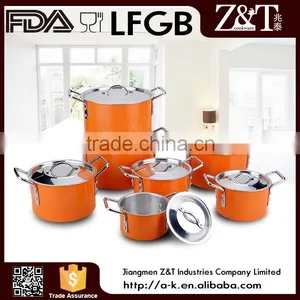 Aluminum Orange Color Painting Soup Pot thumbnail-1