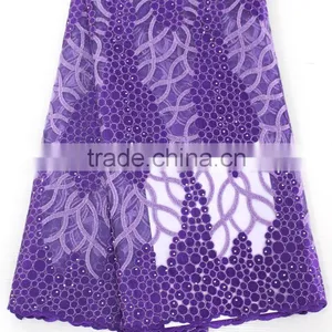 2016 High Quality African Tulle Lace Fabrics for Asoebi/ Nigeria Bridal Embroidered Tulle Lace Fabric thumbnail-5