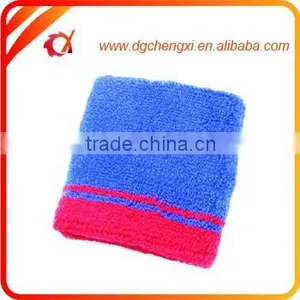 2015 Customized Blue and Red Sports Cotton Wristband &sweatband thumbnail-2