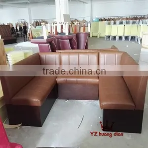 Customed u Shape Leather Booth With Lowback Booth YK205 thumbnail-1