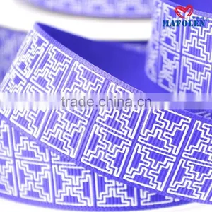 Ribbons Factory in China Cheap Black Printing Checks Grosgrain Ribbon Imported thumbnail-5