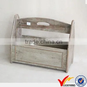 Vintage Old Aged Small Handmade Antique Wooden Basket thumbnail-1
