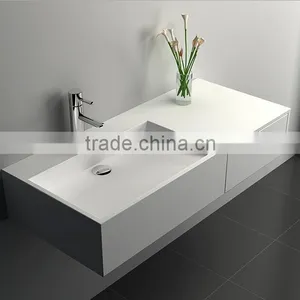 Sanitary Ware Wall Hung Acrylic Solid Surface Wash Basin,Artificial Stone Washing Basin thumbnail-2