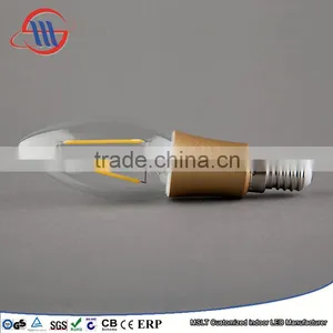 2015 New Style Antique LED Filament C35 With Plastic Gold Palted 2W E12 110V Dimmable thumbnail-1