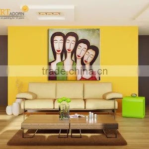 Colorful Women Abstract Paintings Faces on Canvas thumbnail-2
