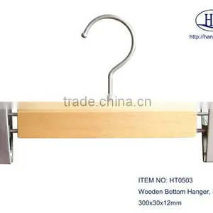 Our HEAD Basic HEAD Wooden Pants Hanger Style Wooden Bottom Metal Clips Skirt Hangers for Display thumbnail-5