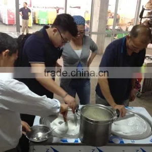 Double Flat Round Pans Fry Roll Ice Cream Machine thumbnail-3