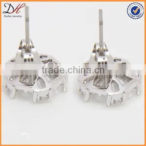 Daihe AAA Zircon Flower Lady Earrings Studs Copper Shining Custom Earrings thumbnail-2