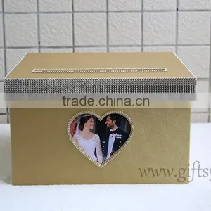 Excellent Gold Storage Boxes / Wedding Card Boxes With Photo Frame thumbnail-3