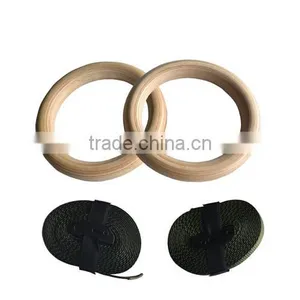 Portable Olympic Gymnastics Rings Home Fitness Gymnastics Wooden Rings for Crossfit Strength Training thumbnail-3