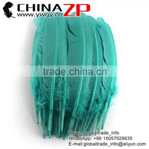 ZPDECOR Factory Exporting Beautiful Colored Peacock Blue Solid Color Turkey Feathers for Fashion Show thumbnail-1