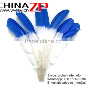 ZPDECOR Wholesale Plume Wonderful Quality Dyed Bulk Blue Half Dipped Bicolourable Turkey Feathers for Sale thumbnail-3