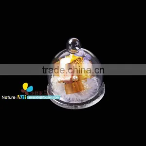 FOUSEN(FLOWER) Nature& Art Preserved Flowers and Butterfly Wedding Glasses thumbnail-1