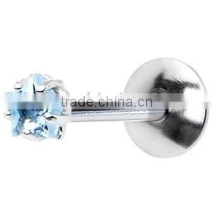 16G 316L Steel Internally Threaded Labret Studs Body Piercing Jewelry thumbnail-1