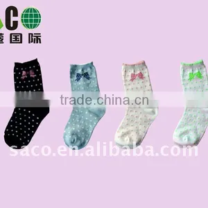 Dots and Bow Jacquard Children Socks thumbnail-1