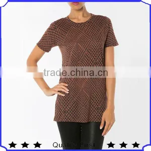 OEM Ladies Short Sleeve Hot Sell Semi-combed Cotton t Shirt Woman Fashion t Shirts thumbnail-1