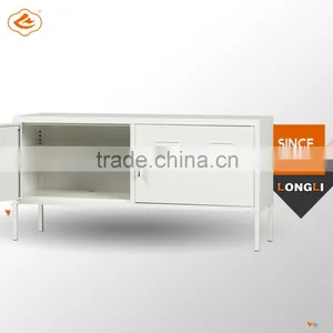 Home Furniture Steel Double Door Living Room TV Cabinet in White thumbnail-4