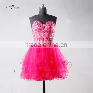 J-0094pink High Quality Luxury Bling Bling Sexy Crystal and Sequin Cooktail Dresses thumbnail-1