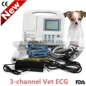 CE & ISO Approved Digital 3-channel Vet Electrocardiograph Veterinary ECG EKG Machine thumbnail-1