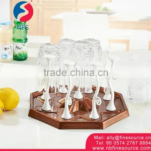 Portable Kitchen Table Cup Holder Tray Glass Coffee Cup Holder thumbnail-1