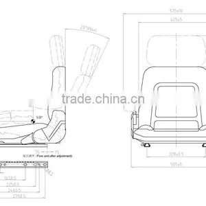YH-10 High Quality and Durable PVC Backrest Adjustable Forklift Seat thumbnail-3