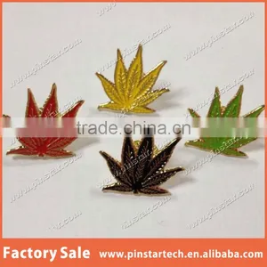 Factory Wholesale Assorted Custom Colors Marijuana Leaf Lapel Pin Badge thumbnail-1