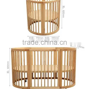 3 in 1 White Sleigh Wooden Baby Crib / Baby Cot thumbnail-1