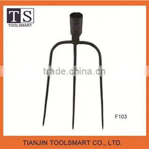 3 Prong Gardening Carbon Steel Steel Forged Fork Wooden Fork thumbnail-1