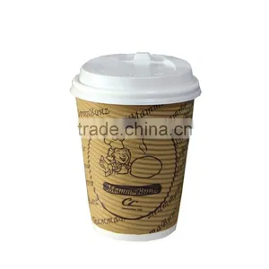 7oz 6.5oz 200ml Double Wall Ripple Type Disposable Paper Coffee Cups for Coffee Hot Drinks With Covers thumbnail-4