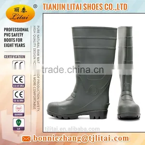 Black Pvc Safety Boots With Steel Toe Cap for Construction thumbnail-3