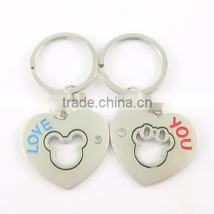 Cute Design Metal Love Couple Keychains thumbnail-1