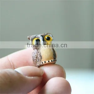 3 Color Mini Resin Owl Decoration Ecological Bottle Set Props thumbnail-3