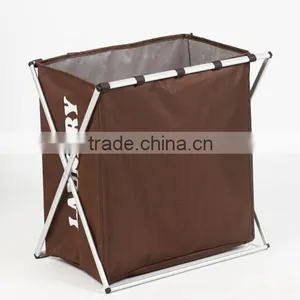 Household Rolling Triple Sorter Laundry Hamper With Black Polyester Bags, Satin Silver Frame thumbnail-4