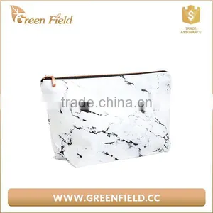 Fashion Washable Kraft Paper Marble Cosmetic Bag Travel Plain Toiletry Makeup Bag for Women thumbnail-1